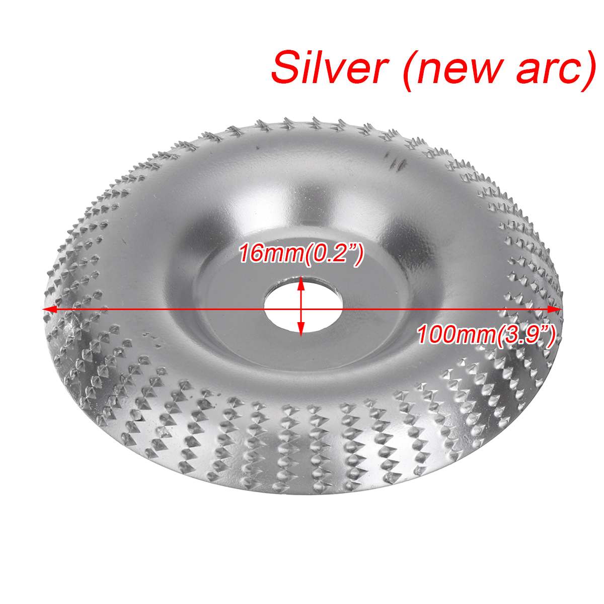 Ronde houten hoekslijpschijf schuurschijf haakse slijper wolfraamcarbide coating boring vormgeven schuren houtsnijwerk roterend gereedschap: Boog 100 x 16mm goud