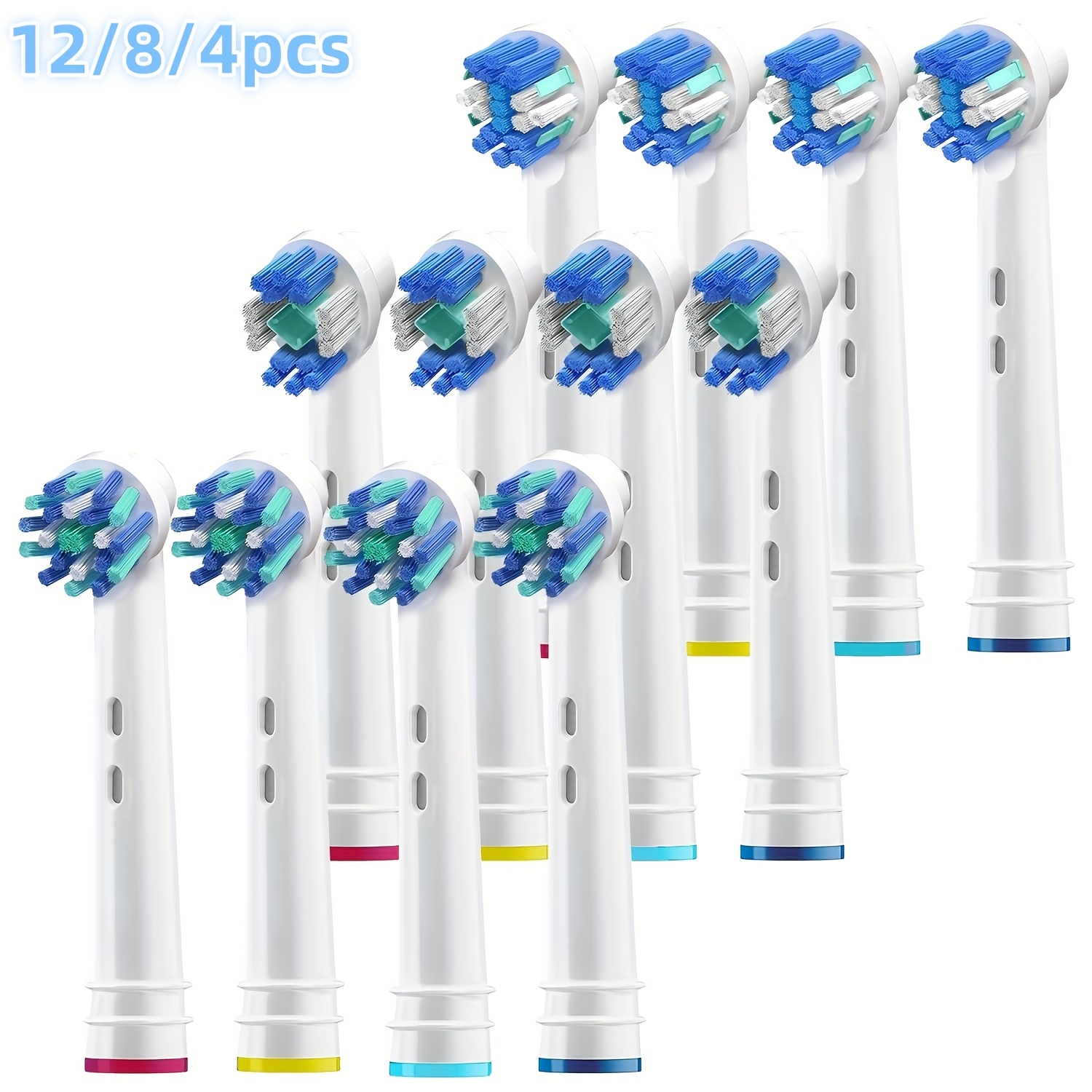 Têtes de brosse à dents de rechange compatibles avec Oral-B, 4/8/12 pièces têtes de brosse à dents électrique têtes de brosse pour Oral B remplacement Hea