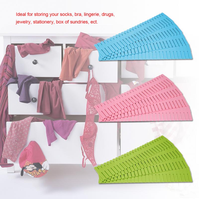 4 Pcs DIY Plastic Drawer Grid Separator Adjustable Drawer Organizer Living Room Drawer Storage Underwear Socks makeup Clapboard