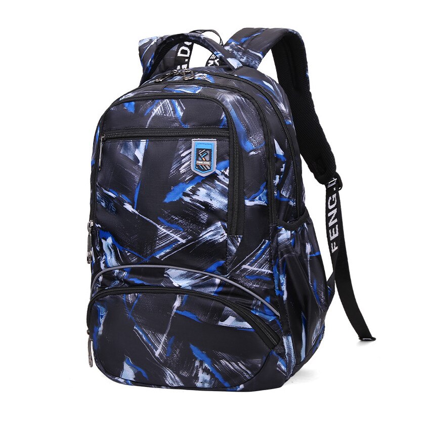Fengdong Hoge Schooltassen Voor Tiener Jongens Lichtgevende Rugzak Tiener Meisje Boek Bag Pack Student Waterdichte Grote Schooltas Pen Zak: 709 Blue TUYA