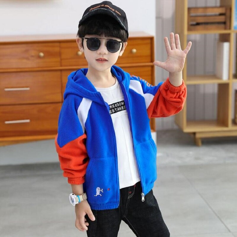 Capispalla per bambini primavera cappotto in pile per maglione Soft Shell con cappuccio per ragazzi scuola media pile polare per giacca abbigliamento per bambini