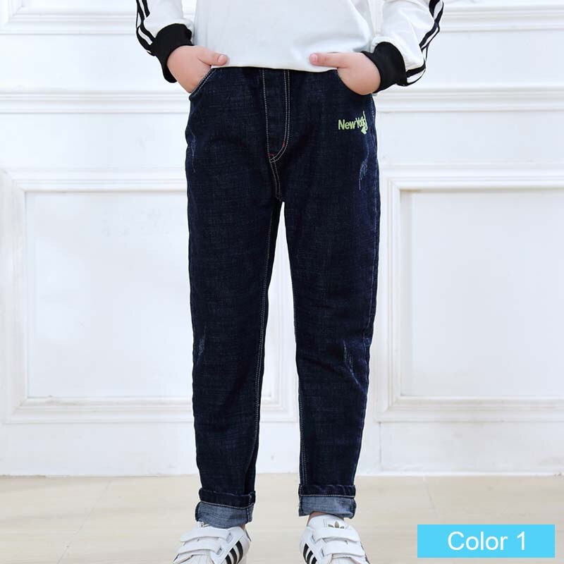 SheeCute niños primavera otoño jeans niños pantalones de mezclilla casual Stretch Fit Pantalones rectos pantalones vaqueros JCH8801: 9 años