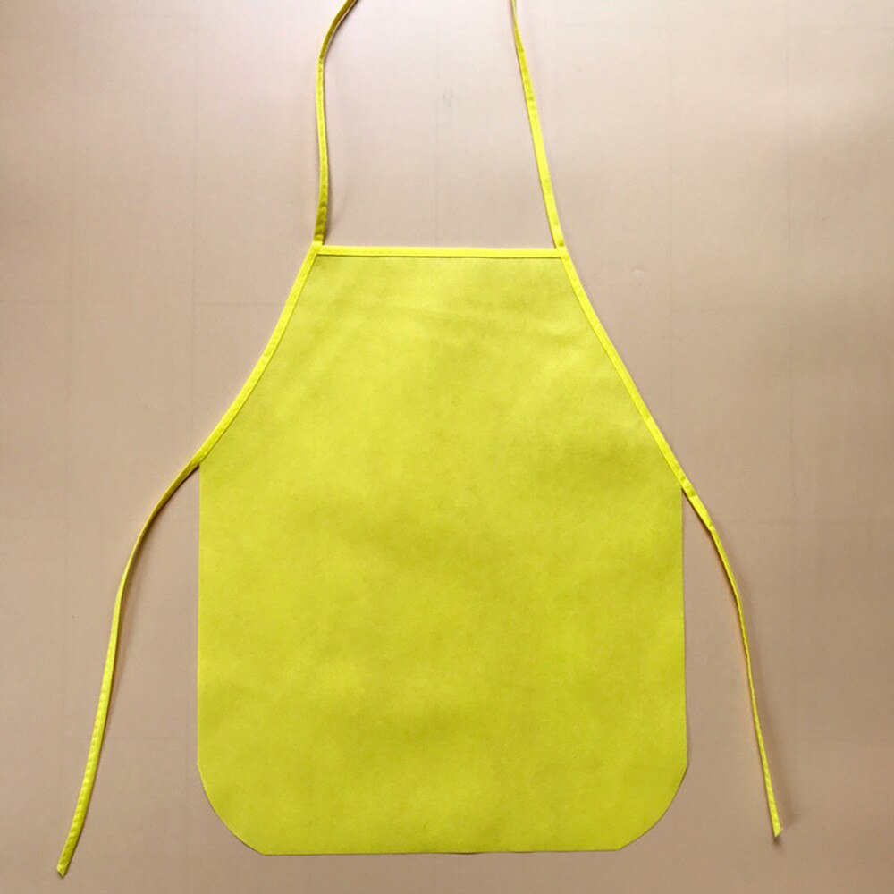 Delantal de manga para niños, gorro de bolsillo para guardería, cocina, pintura para hornear, bebida, comida, insignia, de logotipo: Yellow 