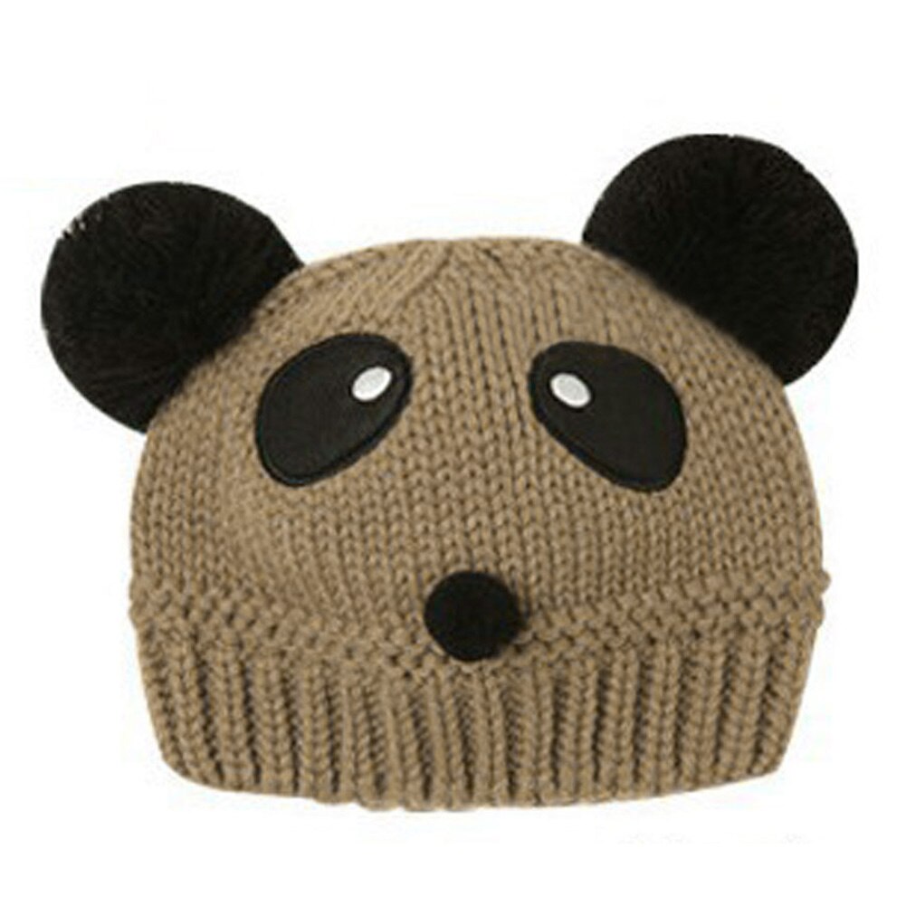 Adorable Panda, chapeaux pour bébés, bonnet tricoté pour enfants, garde au , bonnet Crochet, SER88: Marron