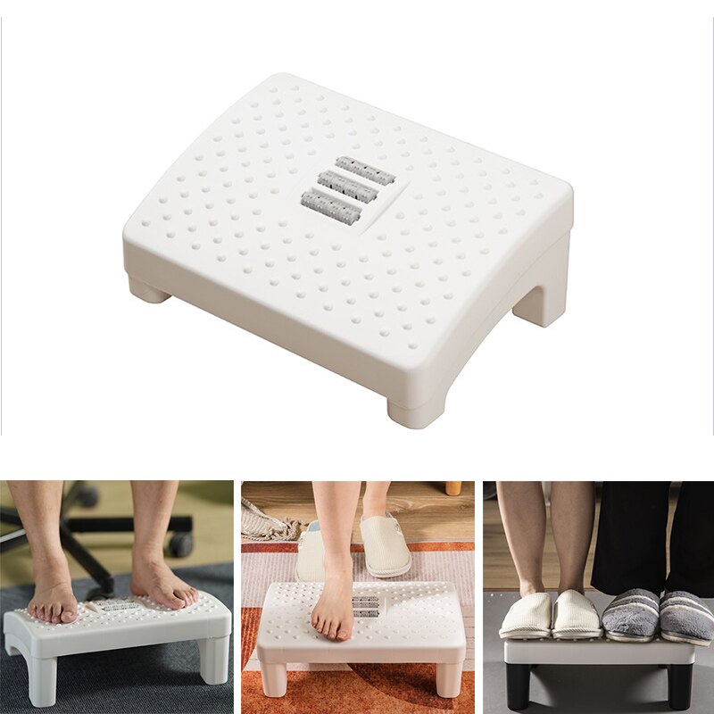 Reposapiés con rodillo, taburete inclinado de masaje, antideslizante, textura sólida y estable para juegos de oficina y baño