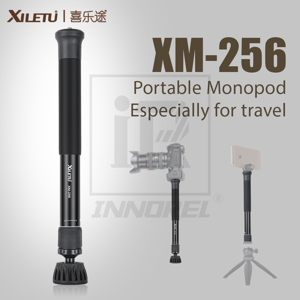 XILETU XM-256/258 Lichtgewicht Draagbare Camera DSLR Monopod Max hoogte 121 cm Gevouwen hoogte 30.5 cm Vooral geschikt voor reizen
