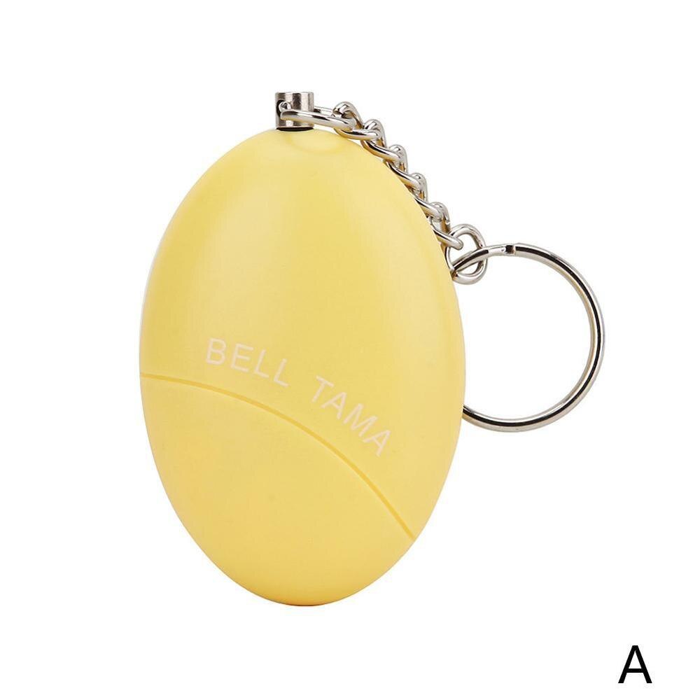 Auto-défense alarme 100dB oeuf forme fille femmes sécurité cri sécurité porte-clés protéger fort alarme d'urgence alerte personnelle I3P6: YELLOW