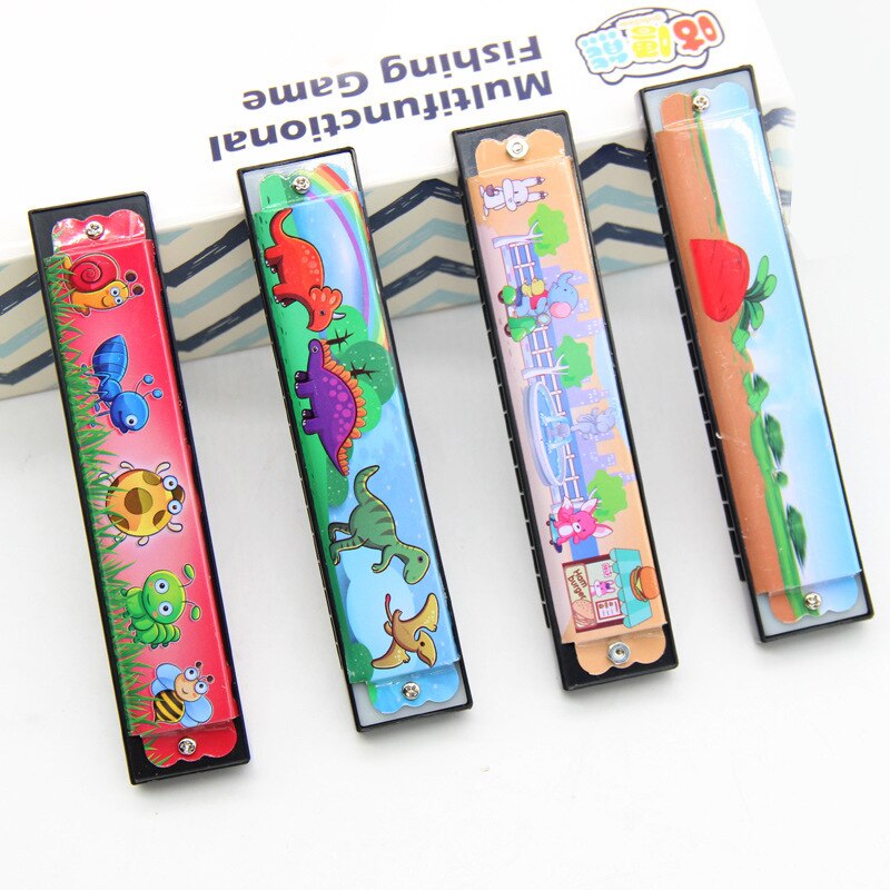 Dubbele Rij 16 Gat Houten Geschilderde Harmonica Creatieve Verlichting Speelgoed Leren Kinderen Speelgoed Muziekinstrument Juguetes Bebe