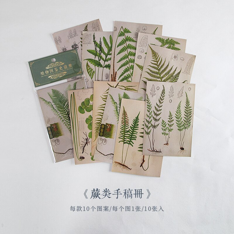 10 stücke Wald pflanzen pilz Material Papier Müll Tagebuch Planer Scrapbooking Jahrgang Dekorative DIY Handwerk Hintergrund Papier: F