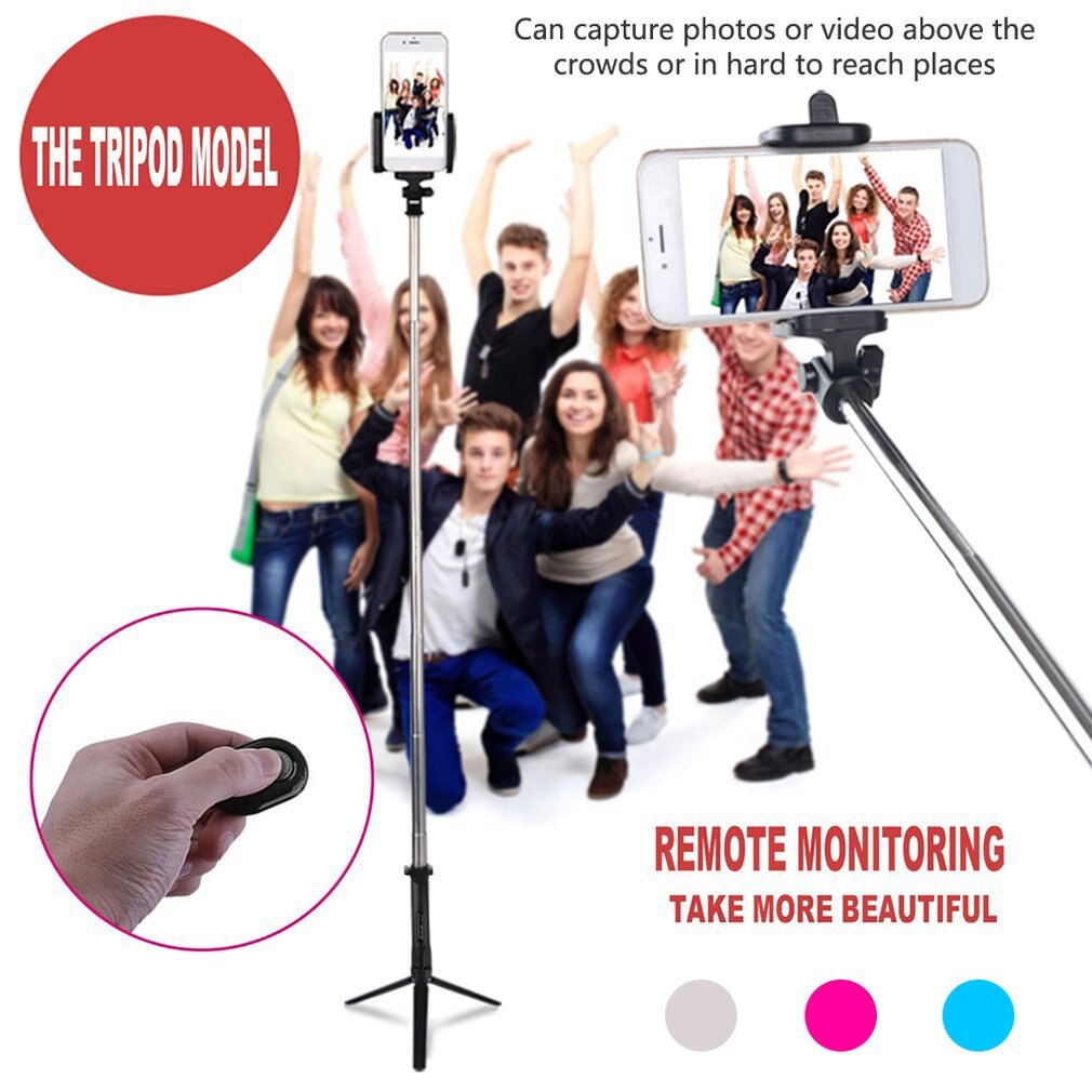 Wireless BT 4,0 Selfie palo Disparador remoto de teléfono móvil palo Selfie monópodo trípode soporte para IOS Smartphones Android