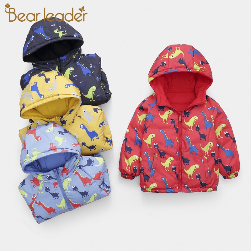 Bear Leader Jongens Mode Cartoon Dinosaurus Parka Down Winter Kids Hooded Jassen Kinderen Kleding Koel Bovenkleding Pakken