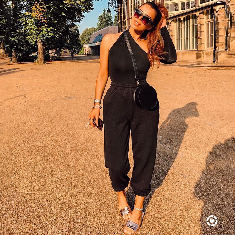 Harajuku Jogger Breite Bein Jogginghose Frauen Hosen Plus Größe Hohe Taille Hosen Streetwear Koreanische Beiläufige Kurze Schlauch Femme Herbst: Schwarz / XL