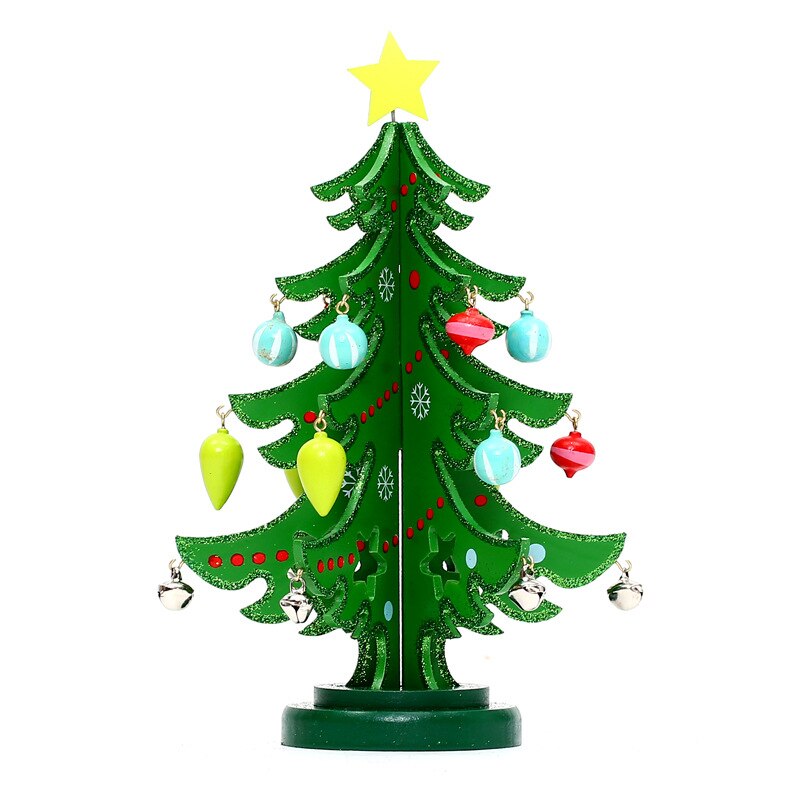 Christmas Decorations Three-dimensional Wooden Christmas Tree Wooden Office Cashier Desktop Decoration Props