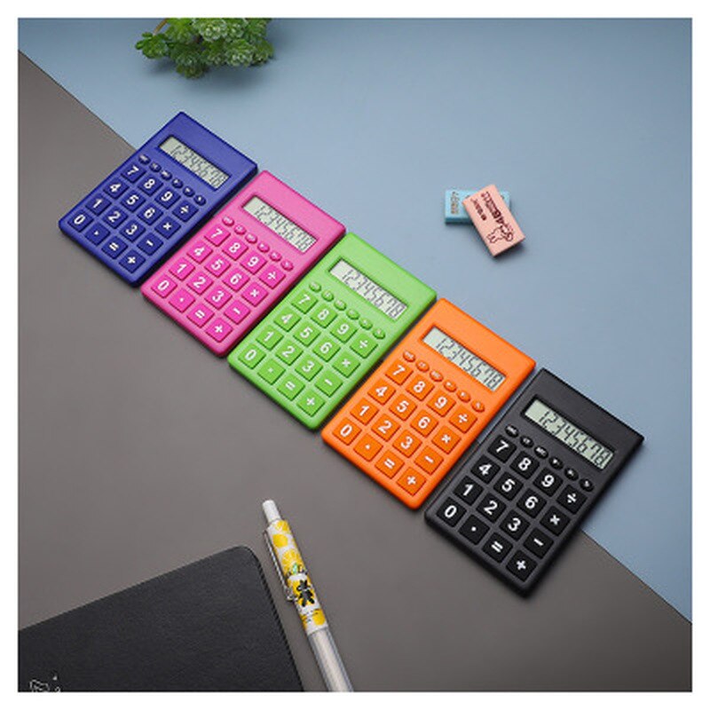 Cartoon Mini Calculator 8 Digits Display Dual Power Supply Cute Candy Color Calculadora Solar Hesap Calculatrice
