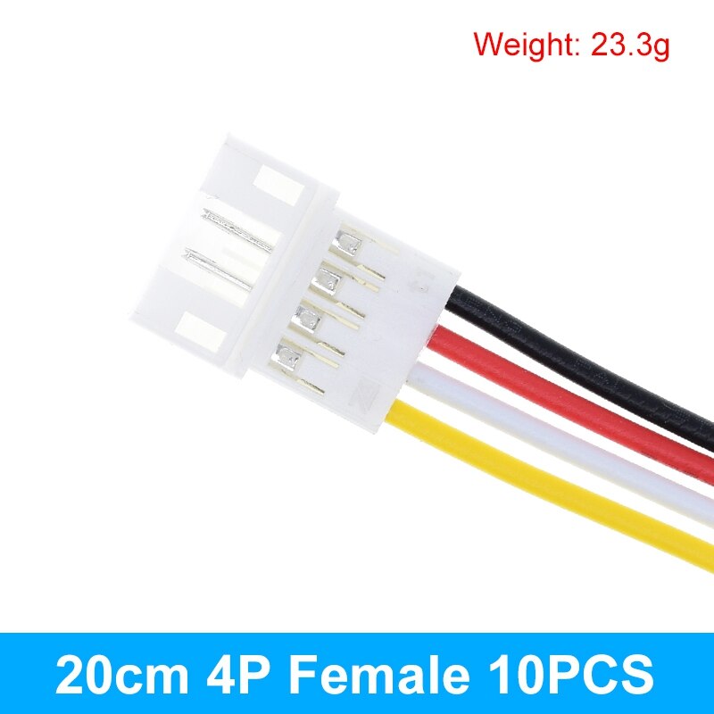 10PCS 5Pair Micro JST PH 2.0 2P 3P 4P 5P 6PIN Male Female Plug Connector With Wire Cables 20CM+20CM For Arduino MP3: 10PCS 20CM Female 4P