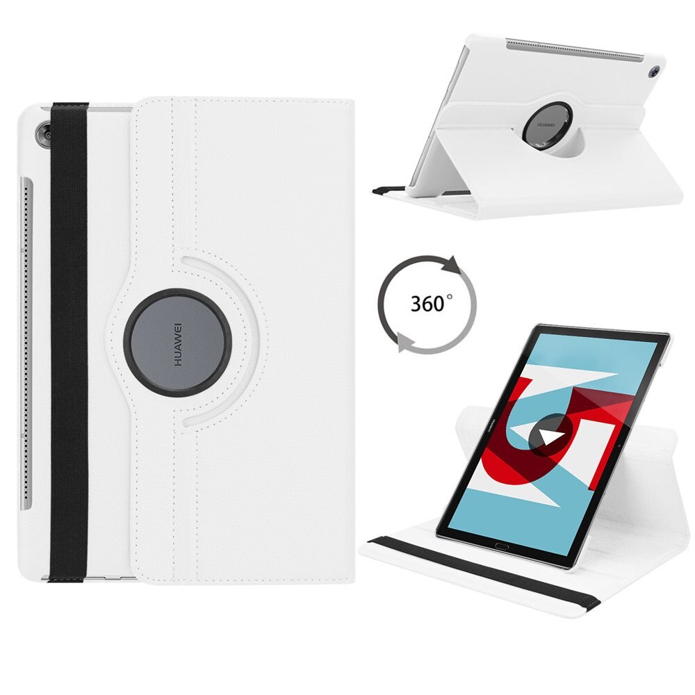 Dla Huawei MediaPad M5 10.8 calowy pokrowiec na Tablet Huawei MediaPad M5 Pro 10 10.8 "360 obrotowy stojak odwróć Pu skórzane etui: M5 10.8 white