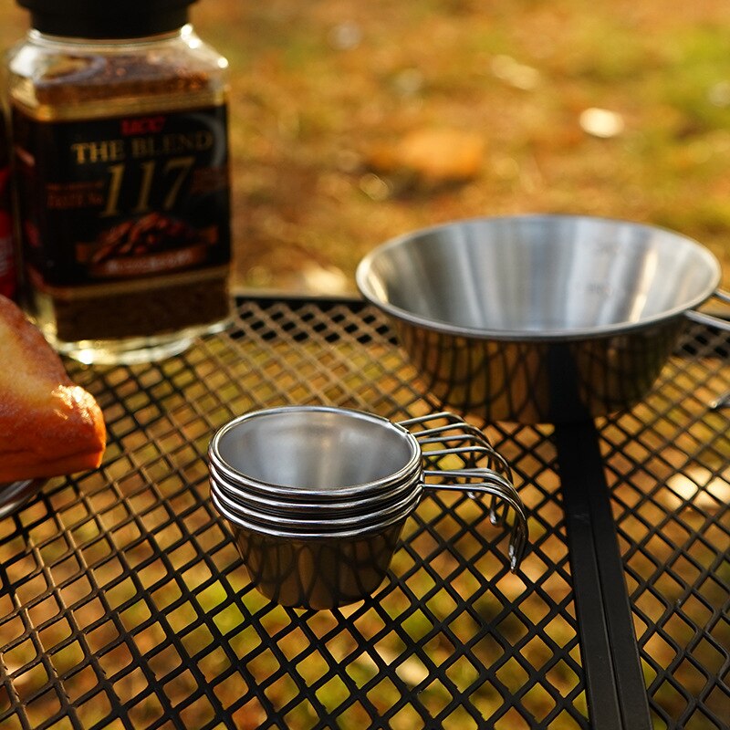 4 Uds Mini copa de licor portátil de acero inoxidable para Camping al aire libre copa de vino 50ml taza de agua