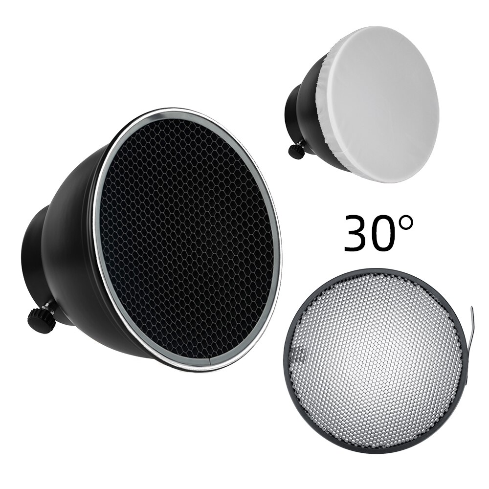 7inch 18cm Standard Reflector Diffuser with Honeycomb Grid for Universa Mount Studio Light Strobe Flash K-150A K-180A E250 E300: 30 Degree