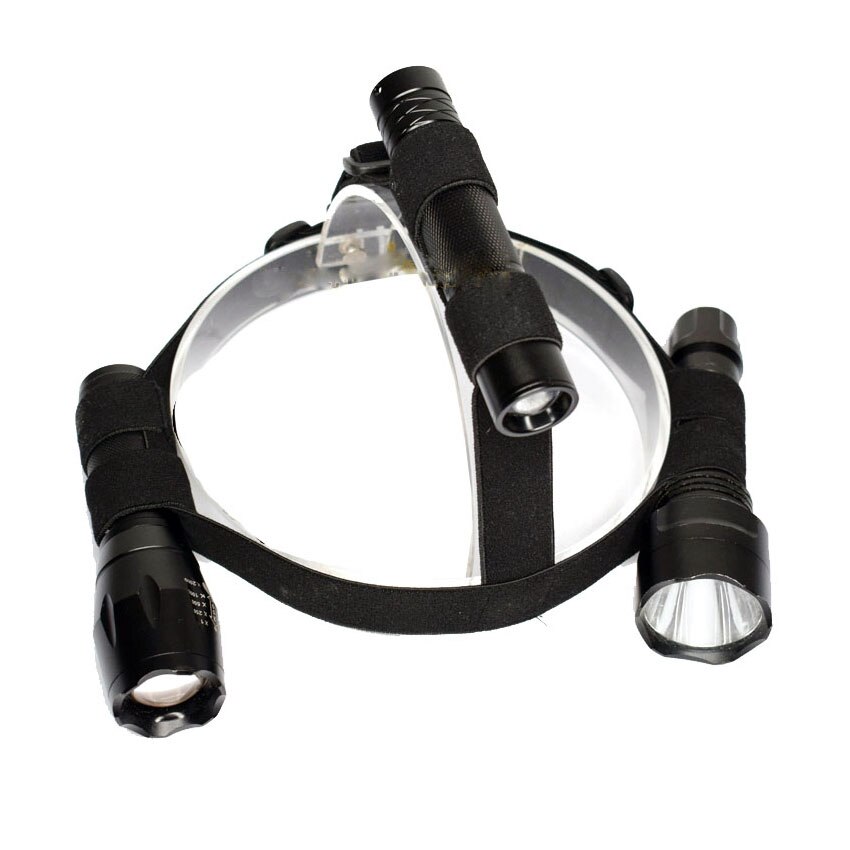 Flashlight Head Band Strap Adjustable Nylon Side Frontal Head Strap for LED Flashlight to Headlamp Head Light Elastic Strap