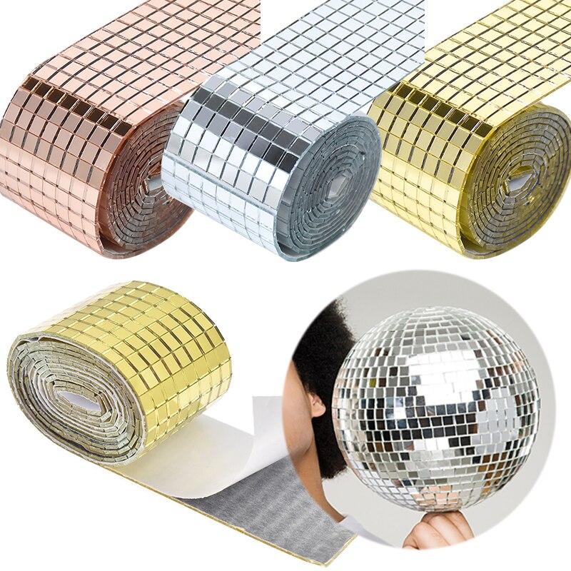 100*4cm espelho adesivo de parede auto-adesivo quadrado mosaico telhas adesivos para casa decoração da parede do banheiro barra de casamento diy bola de discoteca