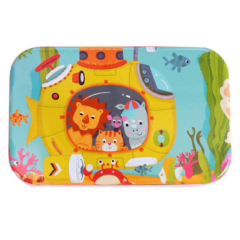 60 Pieces Wooden Puzzle Toys for Children Cartoon Animal Vehicle Wood Jigsaw Baby Montessori Educational Toy Kids Christmas: 356