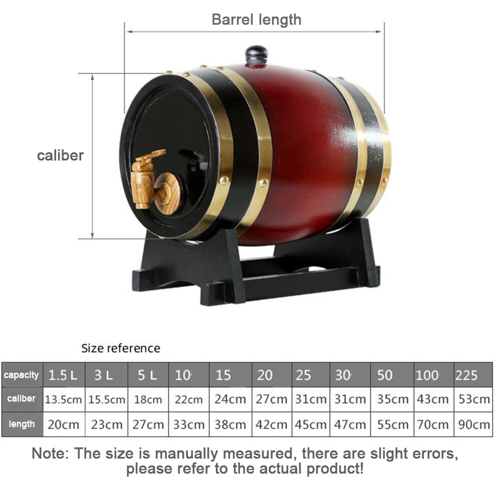 3L Solid Wood Wine Barrel Red Wine Liquor Wine Barrel Oak Barrel Wine Cabinet Decoration Ornaments