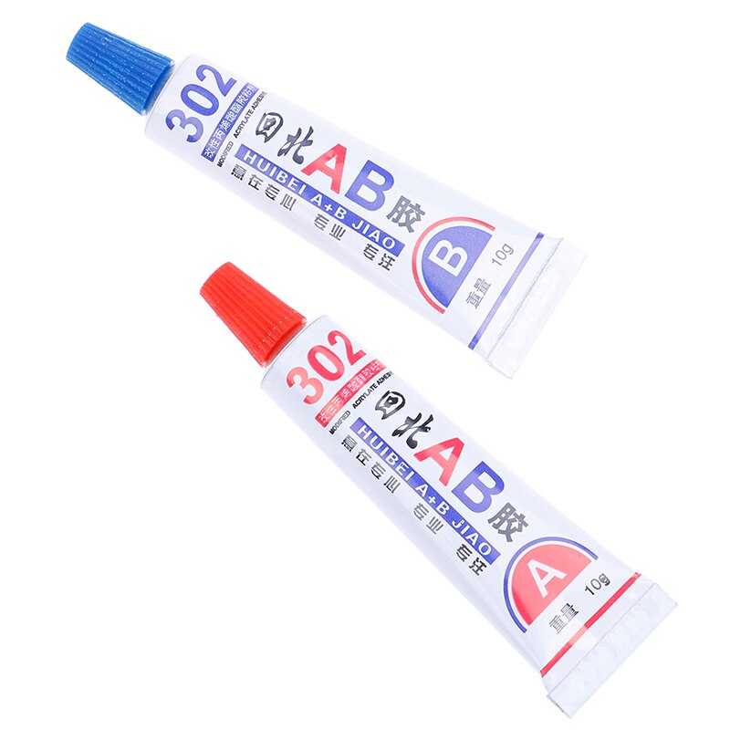 Pegamento líquido AB 302, Cuero de goma de madera de tela metálica, adhesivo de plástico UV, pegamento epoxi Universal de cianoacrilato, Super fuerte, 2 uds.