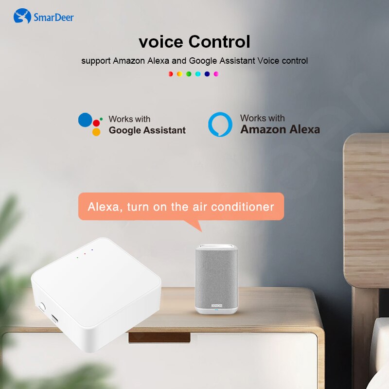 Smardeer tuya wireless smart gateway hub, unterstützt 2.4g wlan/bluetooth-geräte , 5.0/ zigbee-geräte 3.0 sprachsteuerung mit alexa
