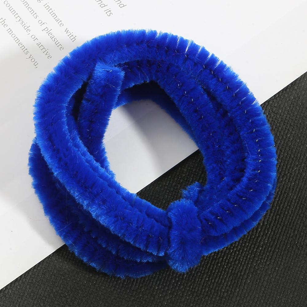 1 meter 10mm chenille stilke piberensere børn plys pædagogisk legetøj farverigt piberenser legetøj håndlavet gør-det-selv forsyninger: Kongeblå