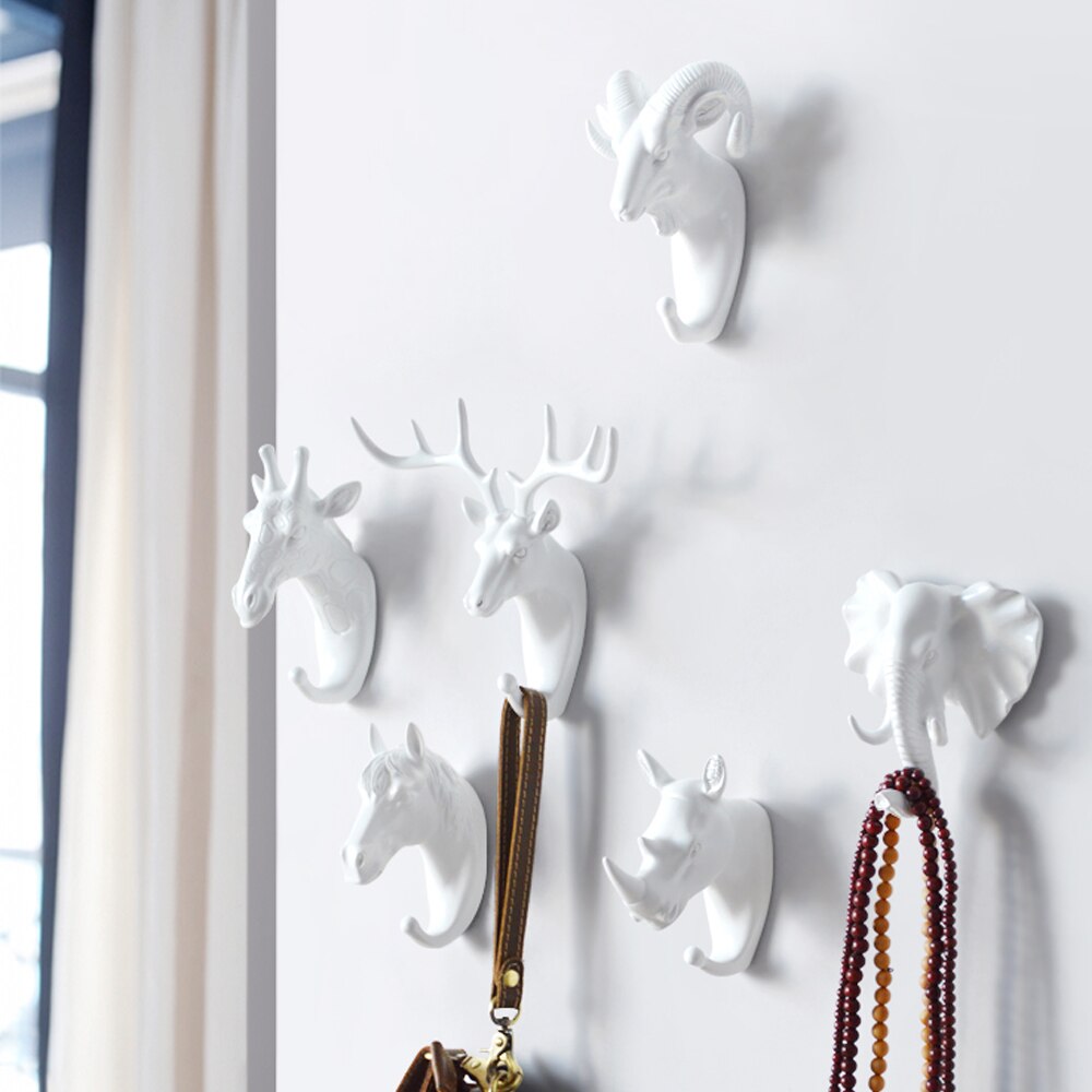 Tenture murale crochet Vintage cerf tête bois pour suspendre vêtements chapeau écharpe clé cerf cornes cintre support décoration murale