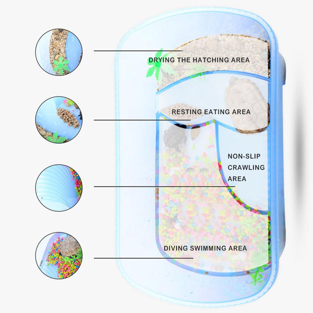 Aquarium Transparent Turtle Breeding Box Reptile Perched House With Drying Platform For Brazilian Tortoise Water Tank
