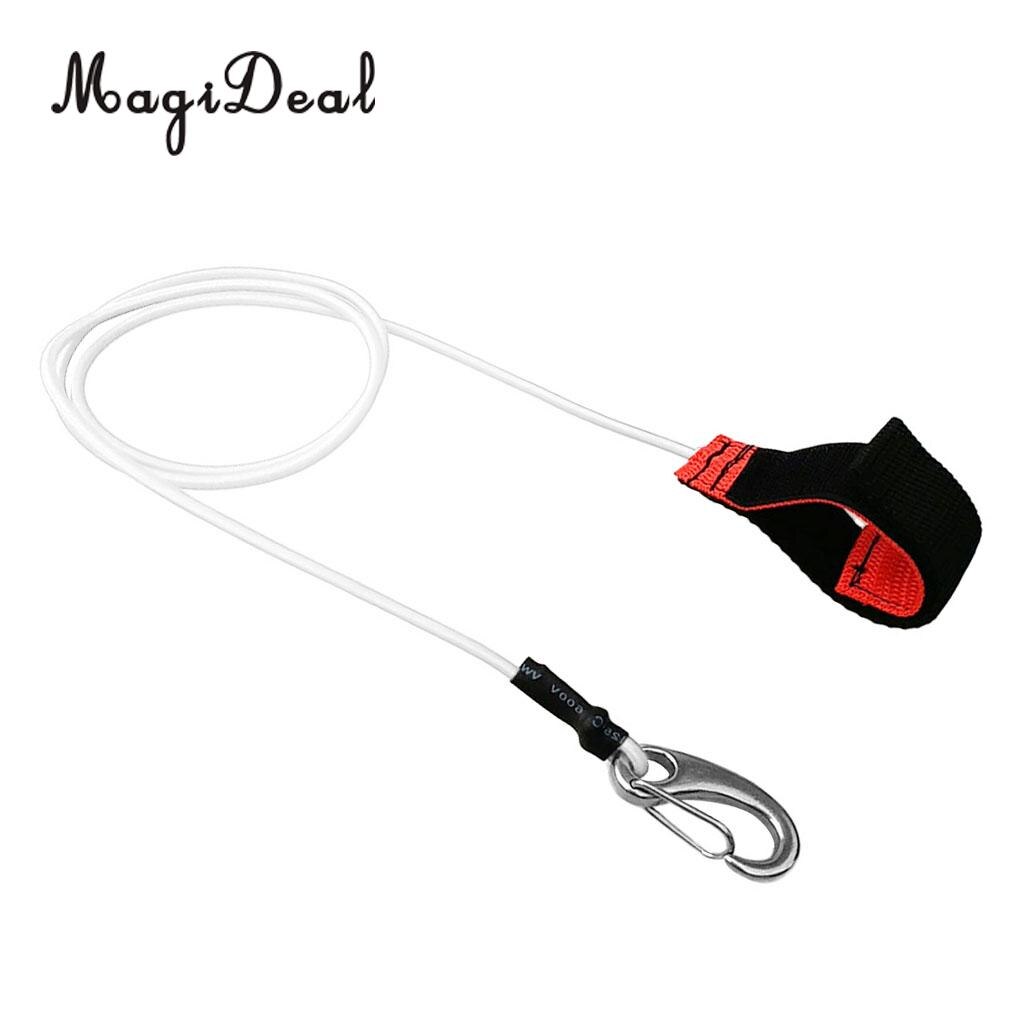 Canne à pêche élastique universelle, robuste, extensible, pour Kayak, canoë, laisse, corde de sécurité et mousqueton, accessoires d&#39;équipement: White