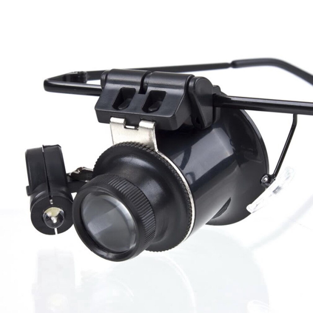 Op Verkoop Vergrootglas Lupa 20X Eye Sieraden Horloge Reparatie Vergrootglas Bril Met 2 Led Verlichting Loupe Microscoop