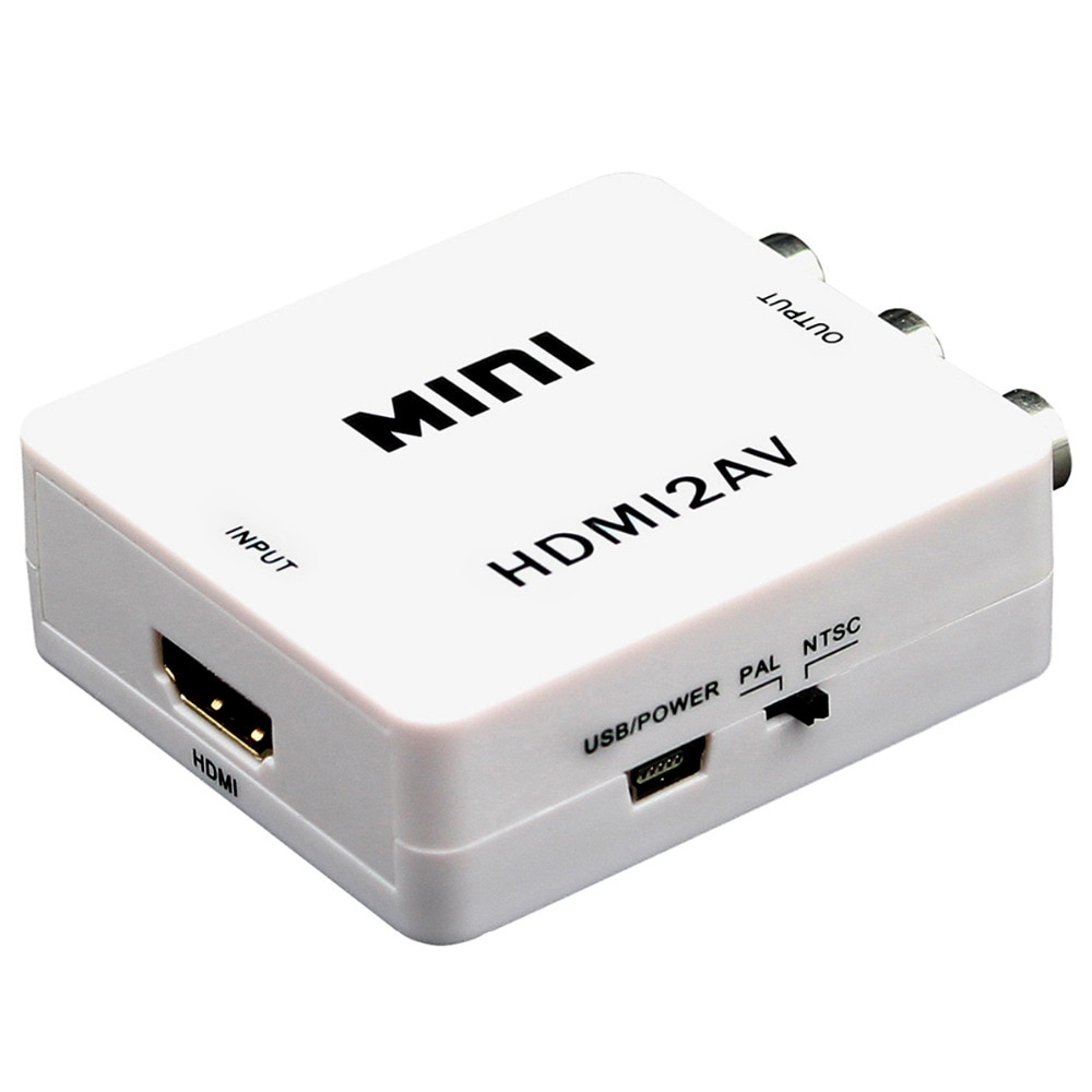Mini HD Video Converter Box HDMI naar RCA AV/CVSB L/R Video 480 P 720 P 1080 P HDMI2AV Ondersteuning NTSC PAL Output HDMI NAAR AV Adapter