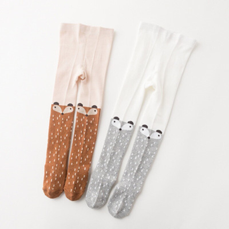 Bas en coton imprimé en renard | Collants mignons pour bébés, bas de dessin animé pour enfants, bas en coton tendance pour filles