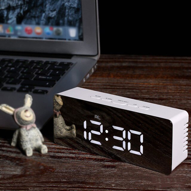 Bedside LED clock Accessories Mirror Timer Thermom... – Grandado