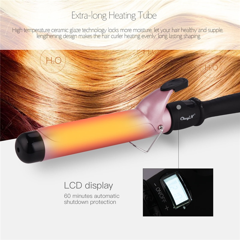 38mm salong hår krølltang hår krøller tryllestav ruller strykejern ptc quick curls waver hår krølltang styling verktøy 21