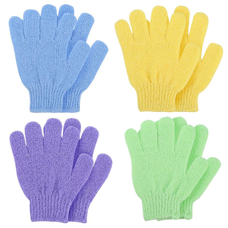 Frcolor 4 Pairs Elastische Nylon Douche Handschoenen Voor Thuis Douche Badkamer