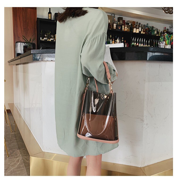 transparent Tasche Koreanisch-Stil Frühling und Sommer Stil Mädchen'S Strand Gelee Handtasche Schulter groß Tasche Plastik Tasche