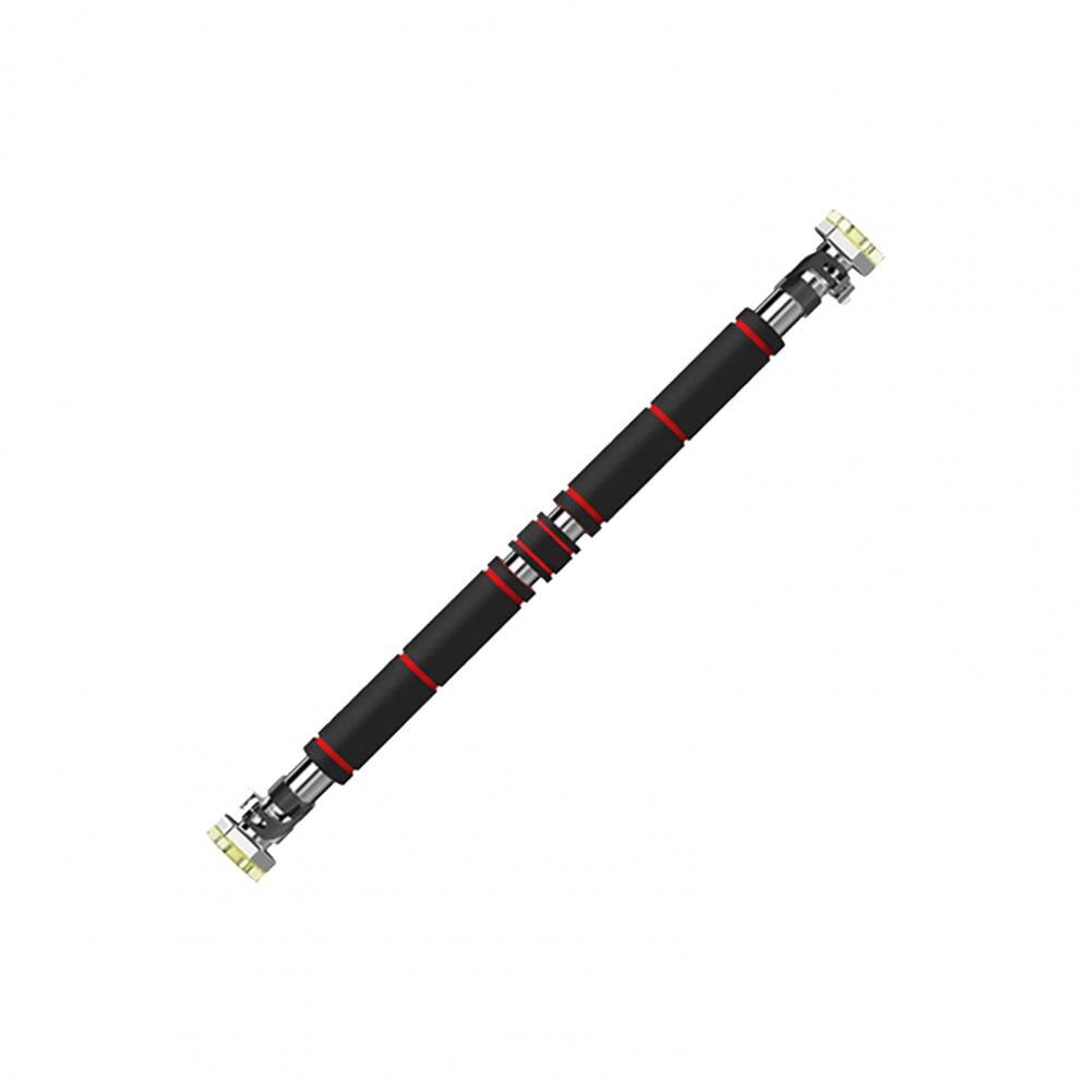 Pull Up Bar Punch Free Double-locked Limb Muscle Strength Upper Body Workout Bar for Door Frame: Black   Red  Short