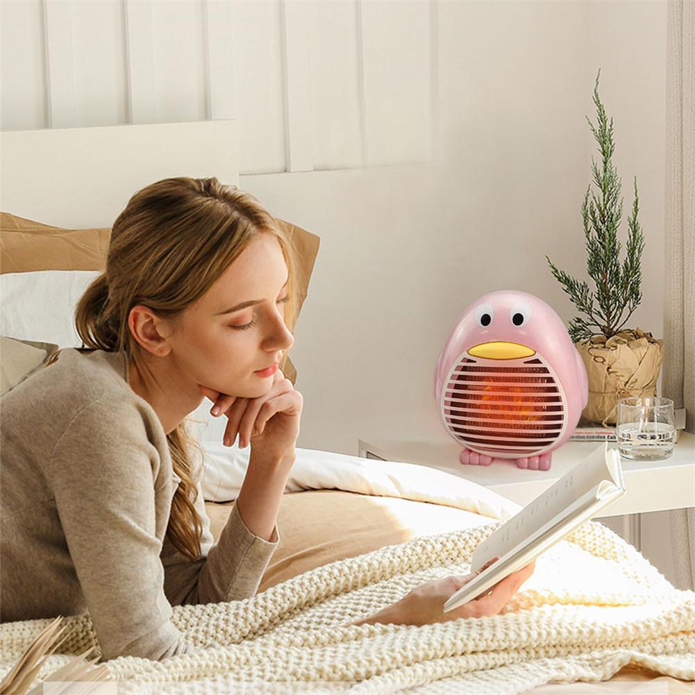 Compact Fan Heater Electric Flame Retardant ABS Desktop Heater Instant Comfort Warm Machine for Office and Study