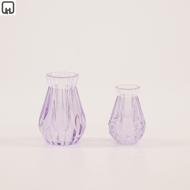 1:12 mini model dukkehus gennemskinnelig og smuk vase: Lys lilla
