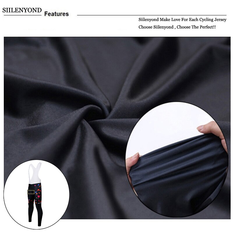 Siilenyond Shockproof Cycling Bib Pants Quick-Dry Mountain Bike Cycling Bib Trouser MTB Bicycle Cycling Tights For Women