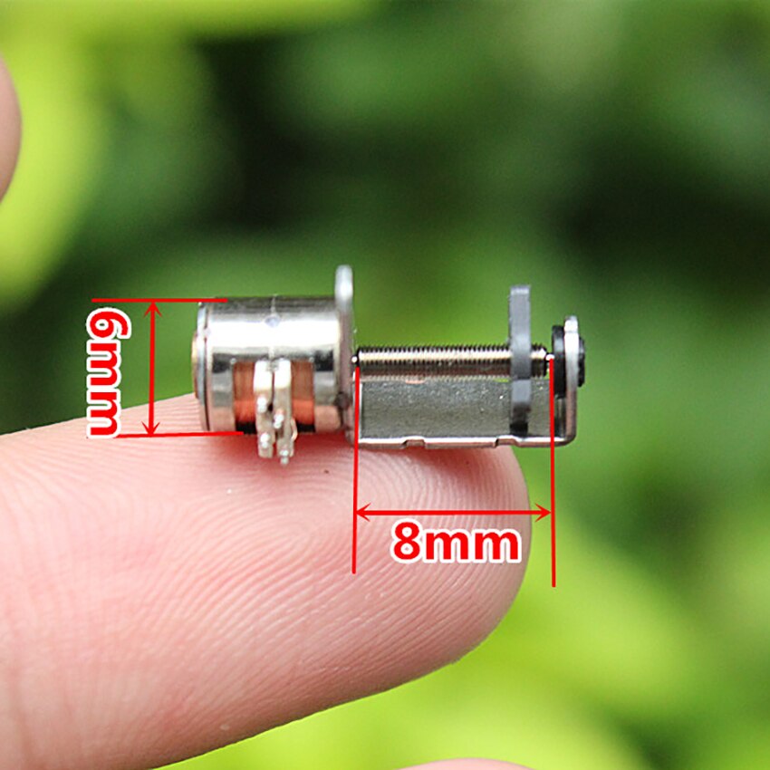 2-- fase 4-- leder mikro miniature skruestang stepmotor mikro-stepmotor til diy-modeller motor dia 6mm med 8mm skruestang