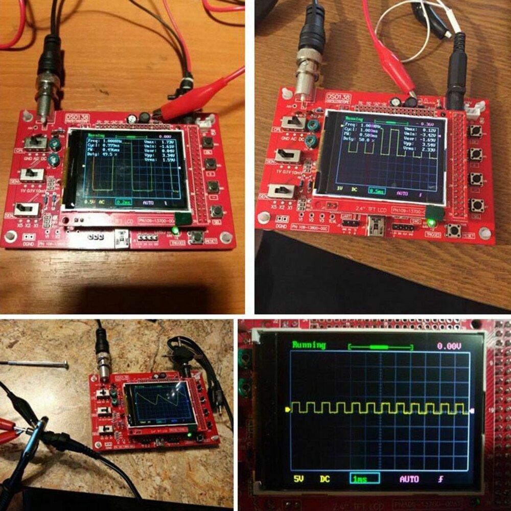 Oscilloscope numérique kit de bricolage entièrement soudé assemblé DSO138 2.4 "TFT Oscilloscope numérique + sonde B1