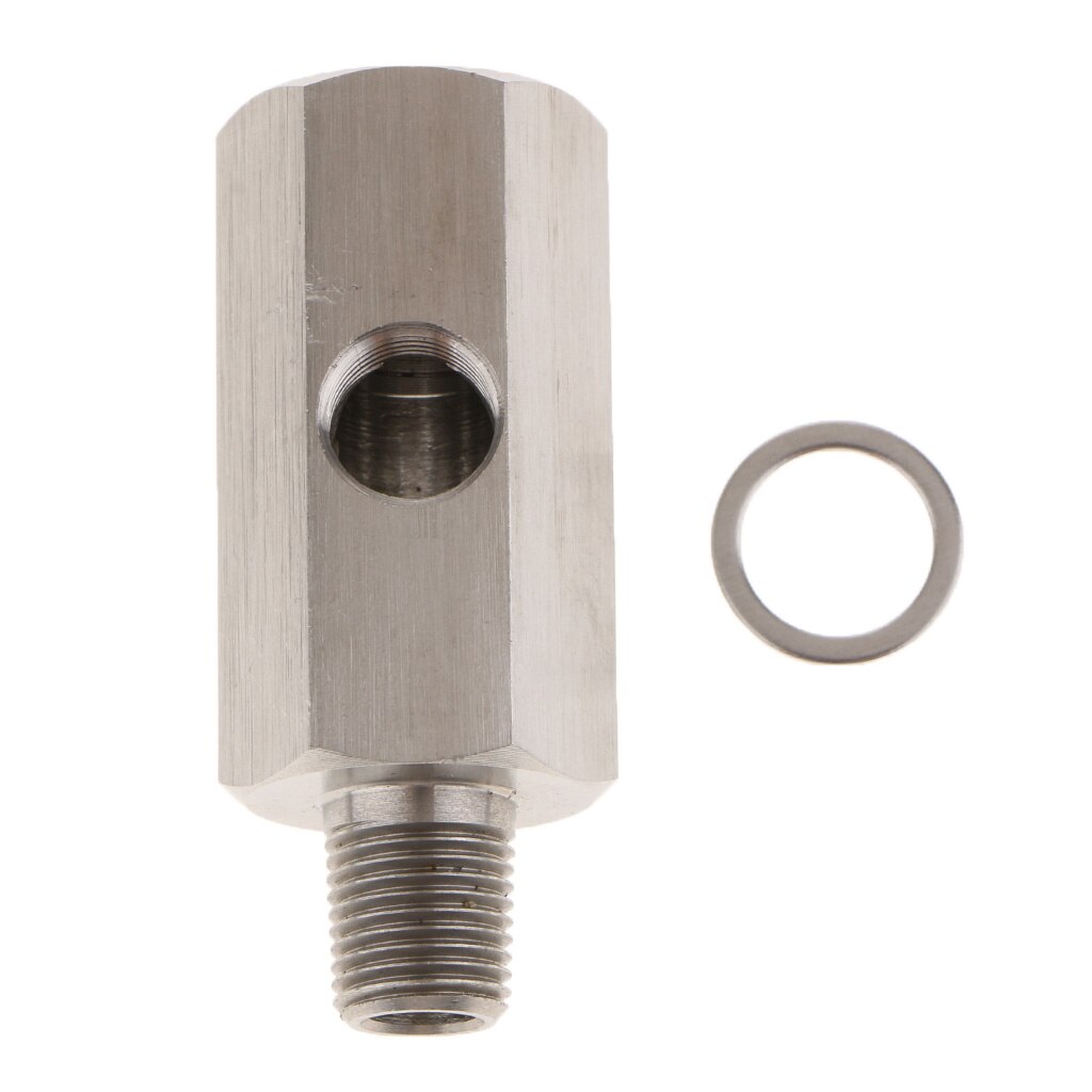 3 Hole 1/8' BSPT Oil Pressure Sensor Tee to NPT Adapter Turbo Supply Feed Line Gauge For Car Truck