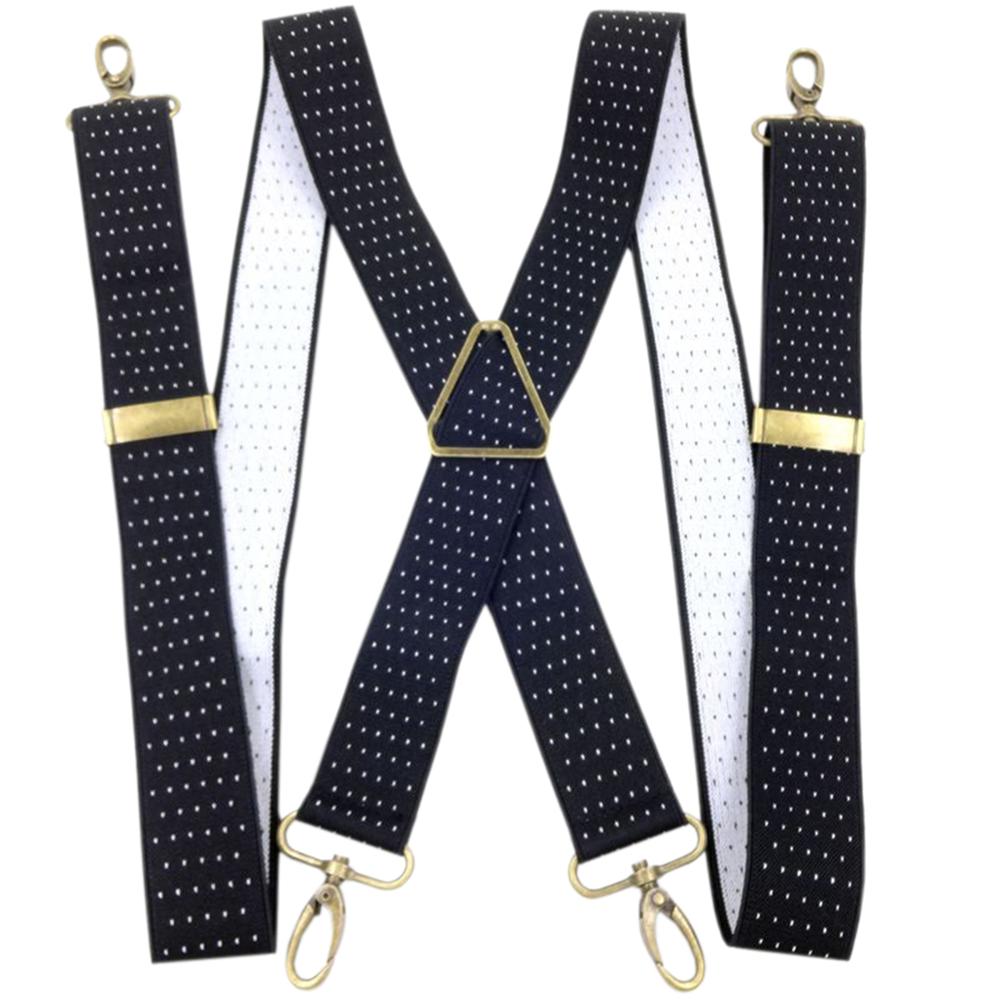 MENDENG Men's Elastic X-Back Suspenders Metal Swivel Hook Clip Shoulder High Elastic Suspenders Husband Father