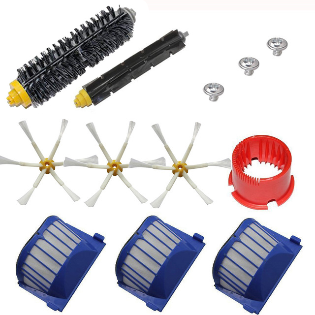 Piezas de aspiradora para iRobot Roomba, cepillo lateral principal, filtro de aire, HEPA 600, 610, 620, 621, 625, 630, 631, 650, 651, 660, 671, 680, 690: iR600-11