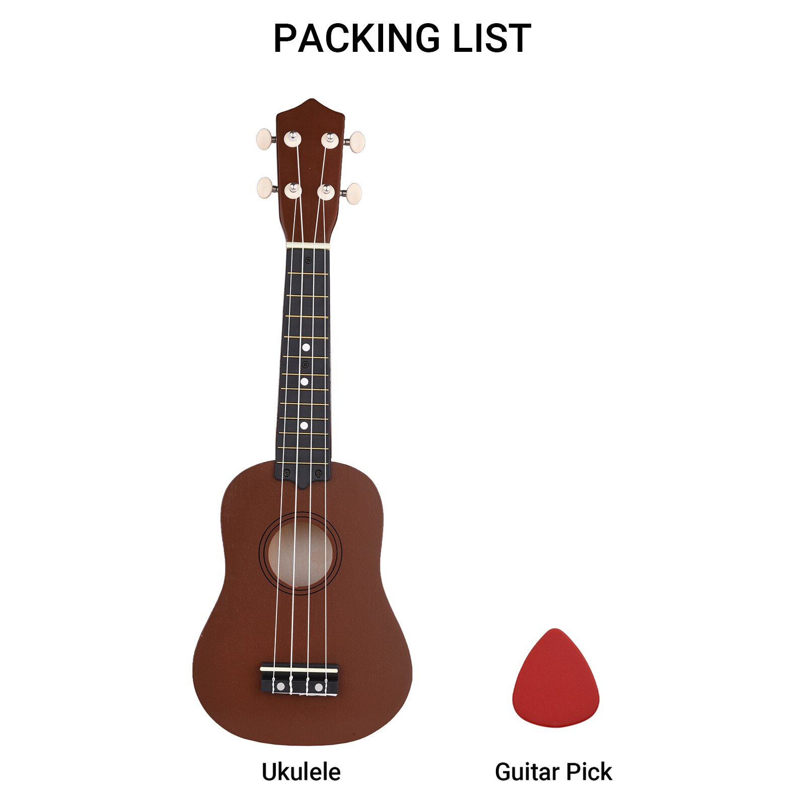 21-Inch Ukelele 4 Strings Ukulele Kleine Gitaar Bas Houten Musical Instrumen Hawaiian Gitaar Muziekinstrumenten: Brown