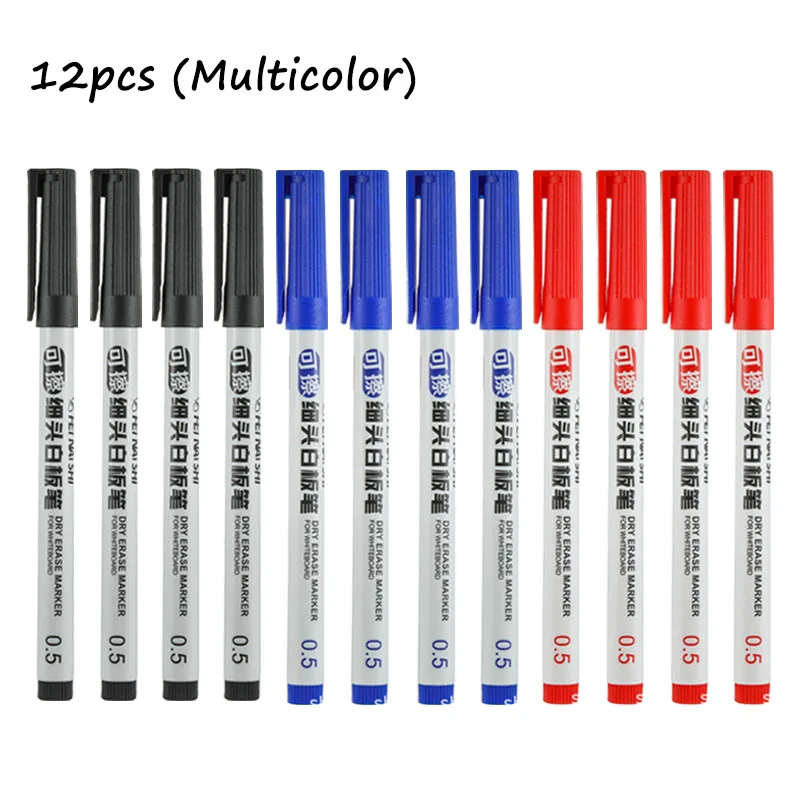 6/12 Stuks Whiteboard Marker Pennen Schoolbord Pennen 3 Kleuren Uitwisbare White Board Markers School Klas Kantoorbenodigdheden levert: Lavendel